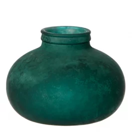 Handmade Recycled Glass Globe Vase in Emerald Green from Lubech Living