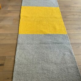 Eco Cotton Runner Rug in Pale Grey and Yellow