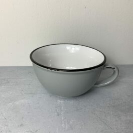 Pale Grey Cafe Au Lait Vintage Inspired Tinware Cup