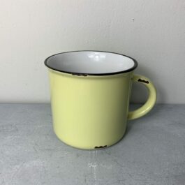 Yellow Tinware Vintage Inspired Mug