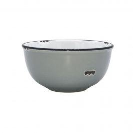 PALE GREY VINTAGE INSPIRED TINWARE BOWL (SIZE S)