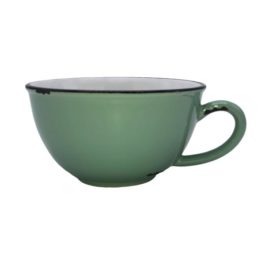 Pea Green Vintage Inspired Latte Tinware Mug