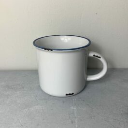 White Vintage Inspired Tinware Mug