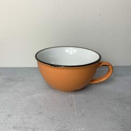 Burnt Orange Vintage Inspired Cafe Au Lait Tinware Cup