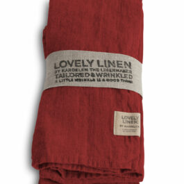 100% Linen Table Napkins in Real Red from Lovely Linen