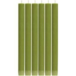 Eco Dinner Candles in Olive (pack of 6) from British Colour Standard