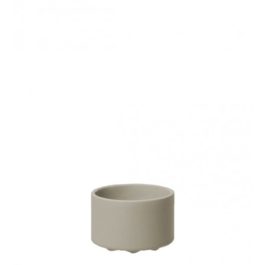 SUSTAINABLE CERAMIC WAVE SALT OR PEPPER BOWL IN LIGHT STONE FROM LUBECH LIVING