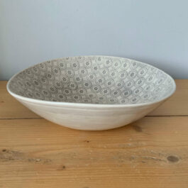 Serving Bowl in Mixed Pattern Warm Grey from Wonki Ware
