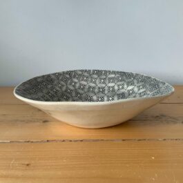 Large Serving Bowl in Mixed Pattern Charcoal from Wonki Ware