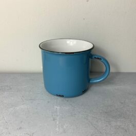 Teal Tinware Vintage Inspired Mug