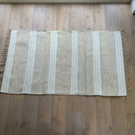 Eco Cotton and Jute Stripe Rug in Natural and Taupe (90cm x 150cm)