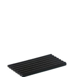 Sustainable Ceramic Wave Tray in Plain Black Matt from Lubech Living