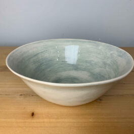 Pasta Serving Bowl in Plain Wash Duck Egg from Wonki Ware