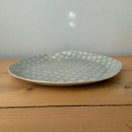 Cake Plate in Mixed Pattern Duck Egg from Wonki Ware