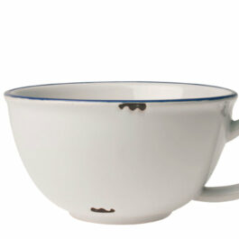 White Cafe au Lait Vintage Inspired Tinware Cup from Canvas Home