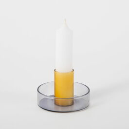 Duo Colour Glass Candlestick Holder from Block Design
