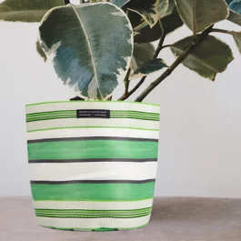 Striped Woven Plant Pot Cover from British Colour Standard (25cm)