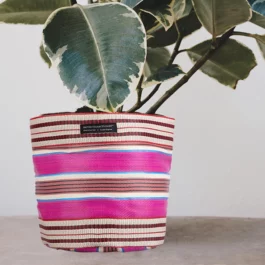 Striped Woven Plant Pot Cover from British Colour Standard (25cm)