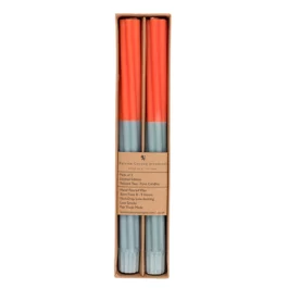 Twisted Stripe Eco Dinner Candles in Orange Flame and Moonstone from British Colour Standard