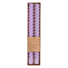 Spiral Eco Dinner Candles in Verbena Mauve from British Colour Standard