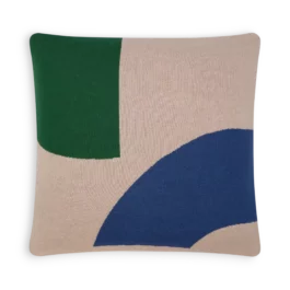 Ilo Cobalt Blue and Emerald Green Eco Cotton Knit Cushion Cover from Sophie Home