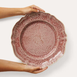 Large Round Serving Dish in Old Rose from Sthal