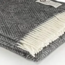 Pure New Wool Donell Blanket in Charcoal from So Cosy