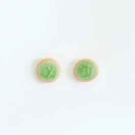Recycled Beer Bottle Emerald Stud Earrings from Habulous