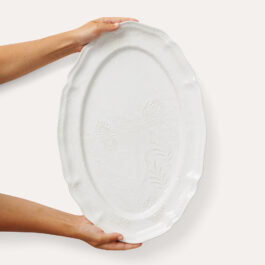 Large Oval Serving Platter in White from Sthal