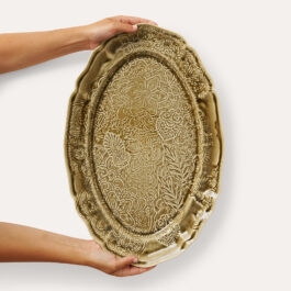 Large Oval Serving Platter in Sand from Sthal