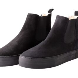 Amber Black Suede Boot with Sheepskin Lining from Shepherd of Sweden
